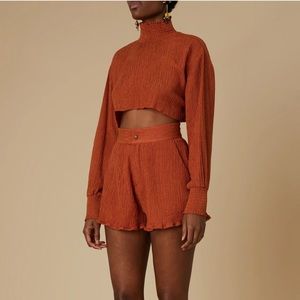 NWT Savannah Morrow Amaia Blouse in Papaya XS